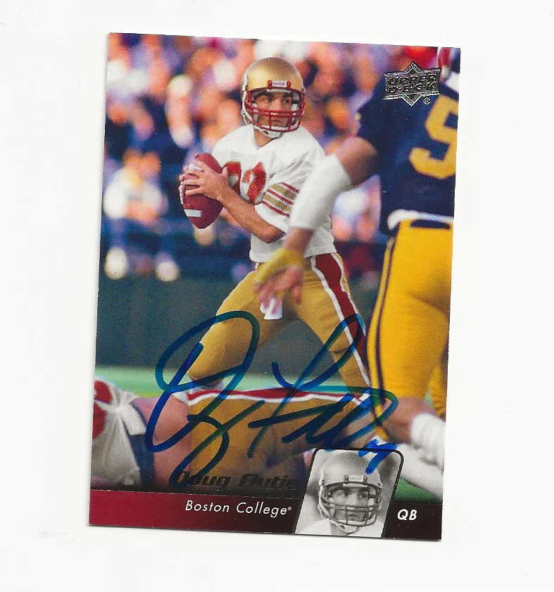 DOUG   FLUTIE     BOSTON    COLLEGE       AUTOGRAPHED    CARD - Image 1 of 1