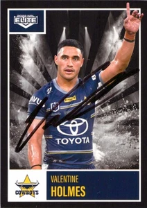 Signed 2022 North Queensland Cowboys NRL TLA Elite Card - Valentine Holmes - Imagen 1 de 3