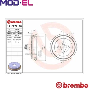 2x BRAKE DRUM 14.E277.10 FOR TOYOTA YARIS/VIOS 2NZ-FE 1.3L 1NZ-FE 1.5L 4cyl 1.0L - Picture 1 of 8