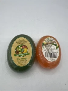 San Francisco Soap Company lotto di 2 barrette vintage kiwi-mango, profumi freschi di albicocca - Foto 1 di 9