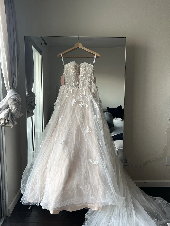 Vestido de Noiva BHLDN Anthropologie By Watters Novo em Folha Tamanho Inalterado 4 Org $850 - Imagem 1 de 4