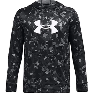 Under Armour Boys Black and White Fleece Big Logo All Over Print Hoodie Size L - Picture 1 of 6