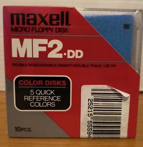 Maxell MF2DD 3.5" Doble Densidad Color Doble Cara Doble Pista Paquete de 10 Nuevo - Imagen 1 de 5