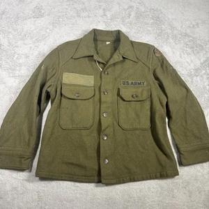 Vintage US Army M-51 Wool Shirt OG-108 Cold Weather Field Jacket 60s Size Medium - Picture 1 of 16
