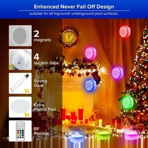SANSI IP68 Waterproof RGB Pool Light, Summer Rechargeable 20Hrs Outdoor LED Lamp - Picture 1 of 10