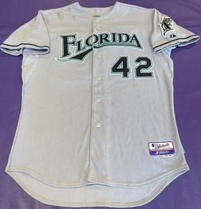 Authentic Brett Carroll MARLINS GAME USED NIKE Jackie Robinson Day #42 JERSEY 48 - Picture 1 of 9
