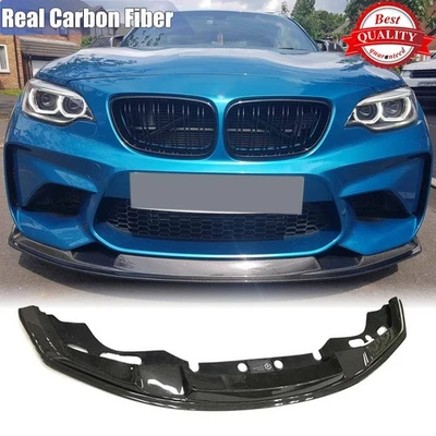 Alerón labial parachoques delantero de fibra de carbono real para BMW Serie 2 F87 M2 cupé 2016-20 Foto 1 de 4
