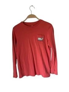 Vineyard Vines Boys Long Sleeve Chicago Sz Medium Pocket Whale T-Shirt 12-14 - Picture 1 of 3