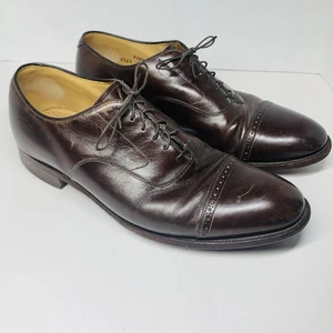 Chaussures habillées vintage Johnston Murphy Aristocraft marron bout bonnet Oxford homme taille 11 - Photo 1/19