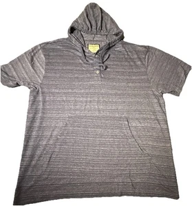 Hudson & Barrow NYC  Men’s Hoodie Short Sleeve XL Blue & Black Striped - Picture 1 of 3