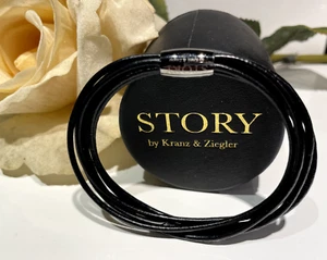 Story by Kranz & Ziegler Leder Armband 1-Reihe 6-schnürig 19 cm 1004851 schwarz - Bild 1 von 1