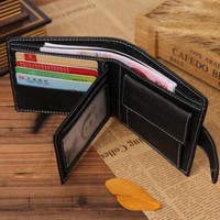 Solid Color Smooth PU Leather Driver's License ID Card Holder Wallet Purse MP Solid Color Smooth PU Leather Driver's License ID Card Holder Wallet Purse MP