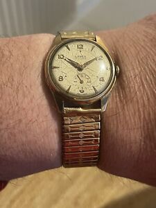 Vintage Mens LANCO 1950s 15 Jewels Gold-Plated Men’s Watch. For Repair. Cal-1022