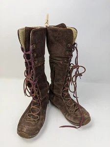 Timberland Moorland Hollace Lace Up Sherpa Lined Tan Suede Boots Womens Size 8 - Picture 1 of 11