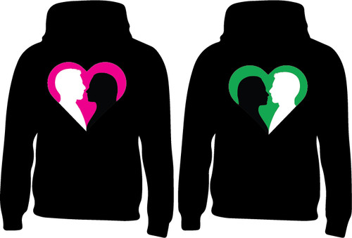 Felpa con cappuccio coppia amante per San Valentino design unico