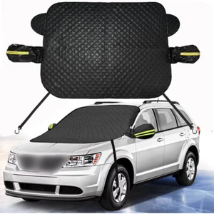 Black Car Windshield Snow Cover with Side Mirror Cover For Tesla Model Y - Picture 1 of 13