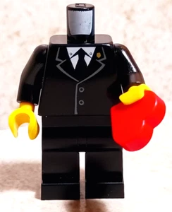 New LEGO Love Propsal Torso Legs BLACK SUIT Tie Red HEART Date Night Add Head - Picture 1 of 1