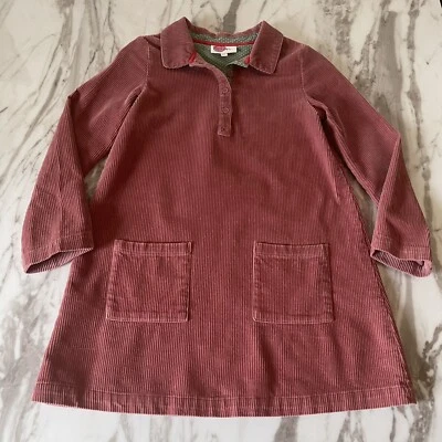 Mini Boden Girls 9-10 Pink Corduroy Tunic Dress Long Sleeve 100% Cotton Buttoned - Image 1 of 4