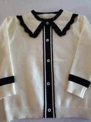 Suéter Pullover Niñas Tejido Fiesta Boda Informal Crema/Negro 13 Foto 1 de 4