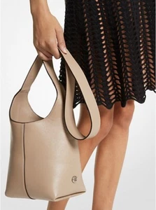 NWT Authentic MICHAEL KORS COLLECTION Dede Mini Leather Hobo Bag in SAND $1150 - Picture 1 of 20