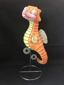 Beautiful and Unique Ceramic Caricature Statue Of A Seahorse From Ecuador  - Picture 1 of 6