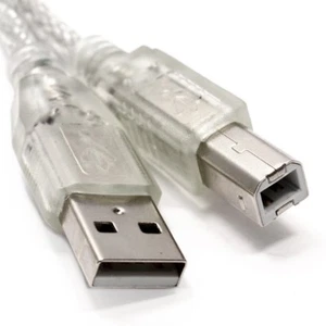 2 Pack 15FT 15FEET USB 2.0 A TO B HIGH SPEED PRINTER SCANNER CABLE CORD Silver - Picture 1 of 6