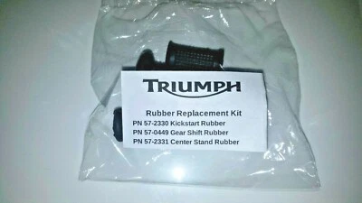 TRIUMPH LOGO Kick start Gear Shift Center Stand RUBBER SET  - Image 1 of 4