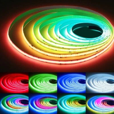 COB RGB LED Streifen Strip 12V WS2811 Tape Band Keine Lichtpunkt Adressierbares - Bild 1 von 4