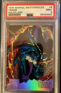 1995 MARVEL MASTERPIECES HOLOFLASH #8 VENOM PSA 9 MINT DEVRIES ART CASE AS NEW - Zdjęcie 1 z 3
