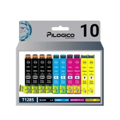 10 CARTUCCE COMPATIBILI T1285 PER EPSON SX125 130 305F 425W SX235W 230 430W S22 - Immagine 1 di 4