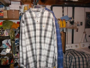 Carhartt Long Sleeve Button Down Shirt Relaxed Fit BLACK STRIPE Men’s XL - Picture 1 of 3