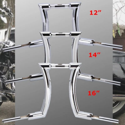 Chrome 12" 14 16" Rise 2" Ape Hanger Handlebar For Harley Softail Sportster Dyna - Image 1 of 4