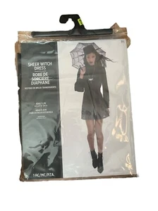 Adult S/M Sheer Witch Dress Gothic Black Halloween Adult Costume - Picture 1 of 1