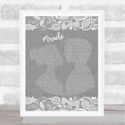 Miracle Burlap & Lace Grey Song Lyric Quote Print