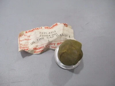 NOS Kawasaki OEM Oil Tank Cap Gasket B 1966-1967 J1TL J1TRL 1966 D1 52004-001 - Image 1 of 2