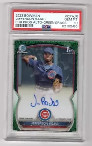 2023 Bowman Chrome Jefferson Rojas Green Grass Refractor Auto RC /99 PSA 10 - Picture 1 of 1