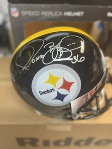 Pittsburgh Steelers Jerome Bettis #36 SIGNED F/S REPLICA HELMET JSA Witness - Picture 1 of 2