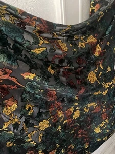 1 M schwarz bunt glitzernd Blumen Ausbrenner Samt Kleid Stoffkleidung 58 Zoll - Bild 1 von 8