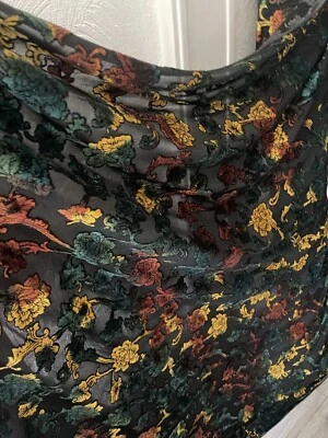 1 M schwarz bunt glitzernd Blumen Ausbrenner Samt Kleid Stoffkleidung 58 Zoll - Bild 1 von 4