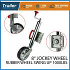 Swing Up 8" Solid Rubber Wheel Jockey Wheel Caravan Boat Trailer 1000lbs