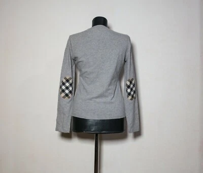 Burberry Gris Mujer Suéter Con Parche Codo Nova Check Talla S Foto 1 de 4