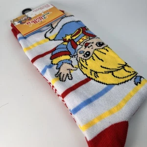 Rainbow Brite Stripe Novelty Crew Socks Cartoon Retro Women's Girl's sz 6-12 NWT - Picture 1 of 7