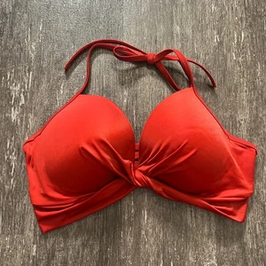 Shade & Shop Red Halter Push Up Swim Top Bikini Top 38C - Picture 1 of 6