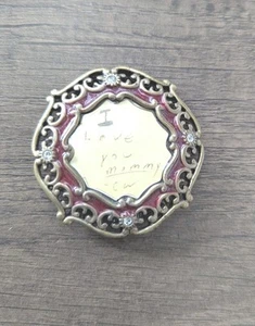 JAY STRONGWATER Miniature Frame Brooch NeimanMarcus Burgundy Crystals Bronze Pin - Picture 1 of 6