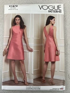 UNCUT Claire Shaeffer's Vogue V1879 Misses A-Line Dress (6-14) Sewing Pattern - Picture 1 of 3