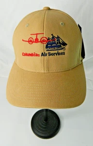 Columbia Air Services Mütze Kappe nicht verstellbar Herren klein hellbraun Flexfit gesticktes Logo neu - Bild 1 von 9