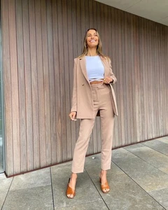 Kookai Audrey Pant RRP $160 - Size 34 / 6 - Cappuccino Brown Trousers - Picture 1 of 8