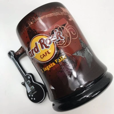 Taza Hard Rock Café Stein Cataratas del Niágara Canadá Guitarra Marrón Rojo Café 16oz 4 Foto 1 de 4