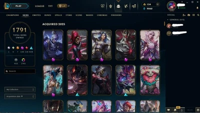 Cuenta League Of Legends NA nivel 468, con 1791 skins Foto 1 de 2