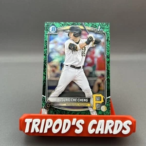 Bowman Chrome 1st Tsung-Che Cheng Green Grass Refractor #40/99 Pit Pirates 2025 - Imagen 1 de 3